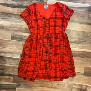 Red Plaid Small Dress